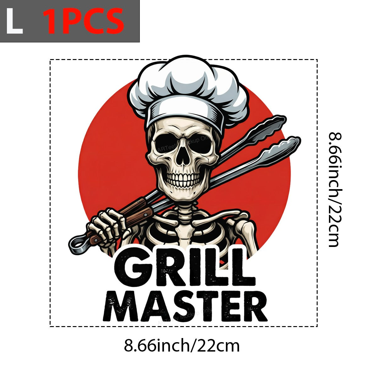 DTF Heat Transfer Iron On Sticker Iron On Transfers for T Shirts Skeleton Chef Design Grill Master Heat Press Ready for Barbecue Enthusiasts Halloween Clearance - 7
