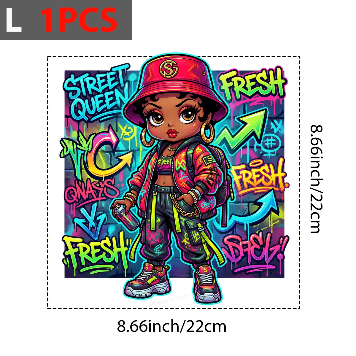 DTF Heat Transfer Iron On Sticker Urban Graffiti Style Hip Hop Fashion Elements for T Shirts Jackets Local Warehouse - 7