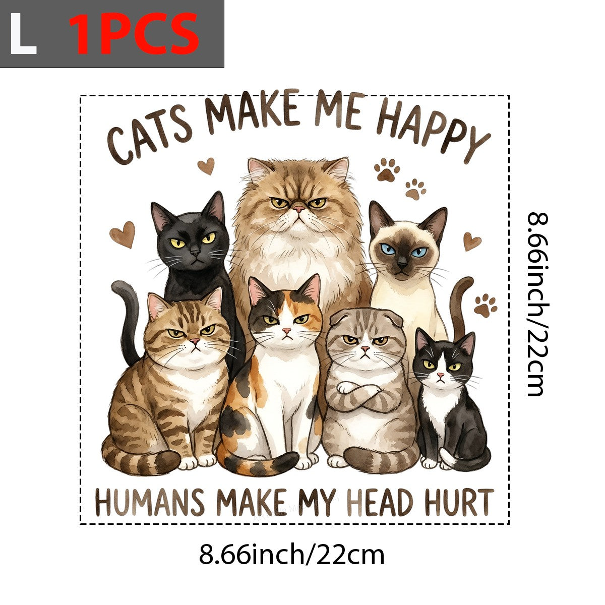 DTF Heat Transfer Iron On Sticker Iron On Transfers for T Shirts Cat Lover Design Cute Feline Expressions for Apparel Home Decor Clearance - 7