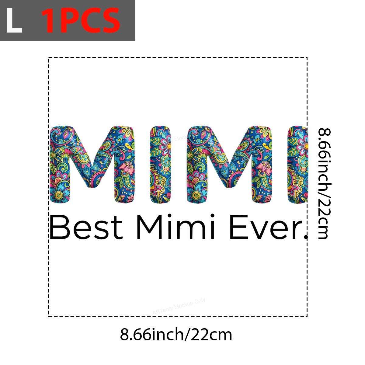 DTF Heat Transfer Iron On Sticker Iron On Heat Transfers Colorful Floral Letters Best Mimi Ever for Mother Day Gifts T Shirts Hoodies Clearance - 7