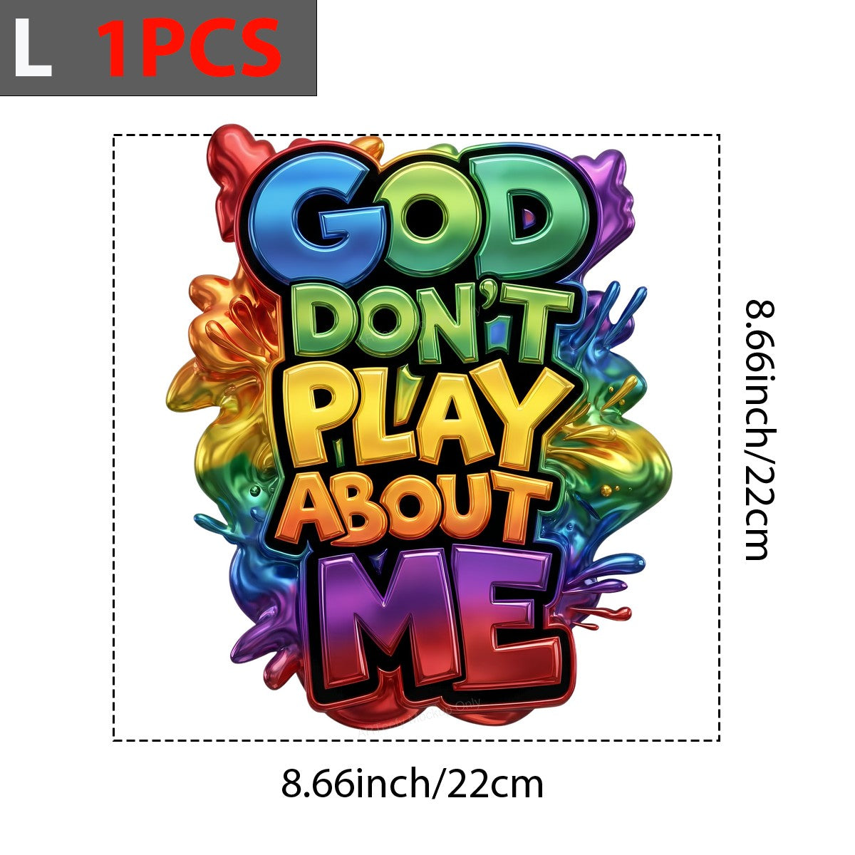 DTF Heat Transfer Iron On Sticker Iron On Heat Transfers Colorful God Don't Play About Me Design Spiritual Apparel Trend Clearance - 7