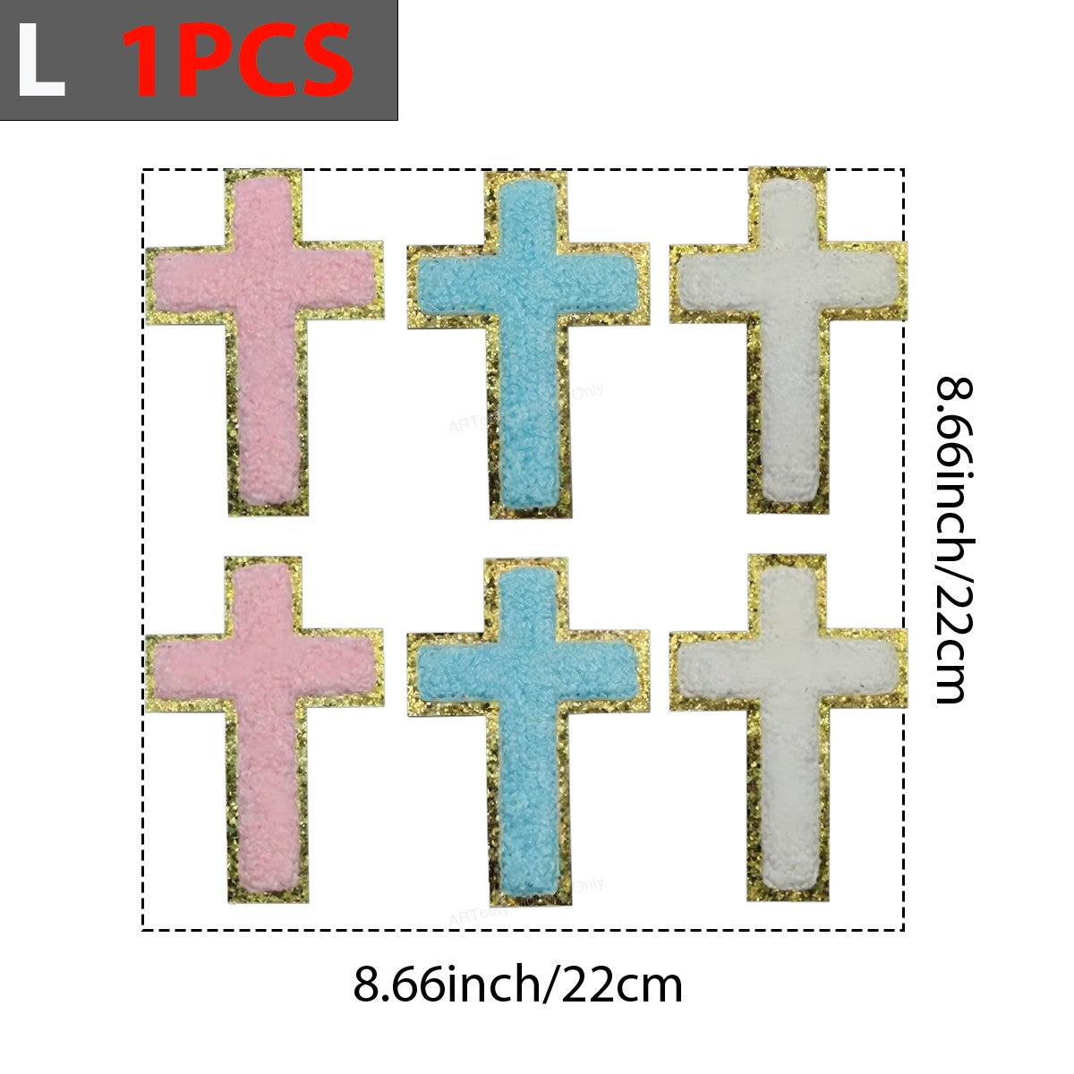 DTF Heat Transfer Iron On Sticker Iron On Heat Transfers Colorful Cross Design Religious Apparel Accessories Local Warehouse - 7