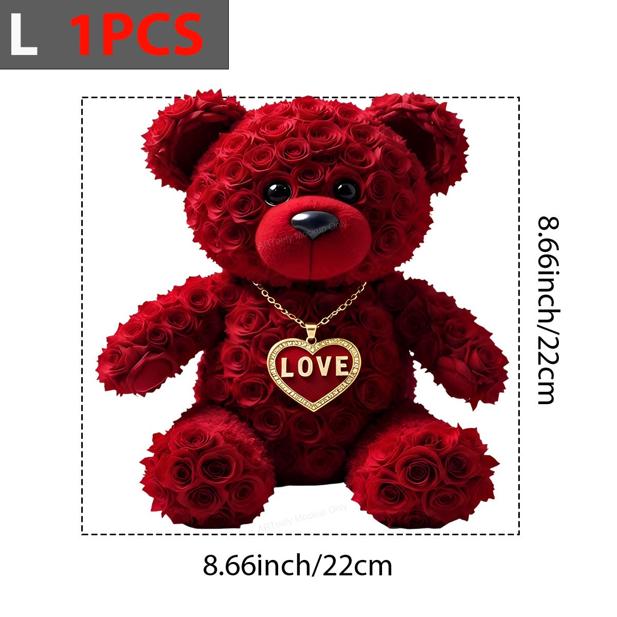 DTF Heat Transfer Iron On Sticker Iron On Heat Transfers Rose Bear Design Valentine Love Theme for T Shirts Hoodies Clearance - 7