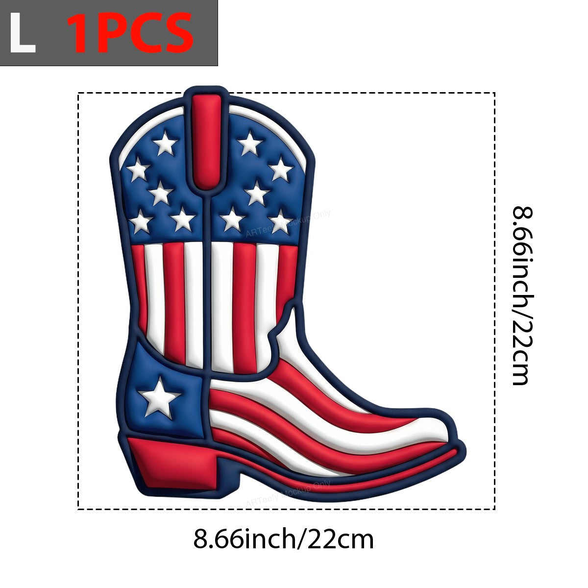 DTF Heat Transfer Iron On Sticker Iron On Heat Transfers Patriotic Cowboy Boot Design for Apparel Bags Jackets Local Warehouse - 7