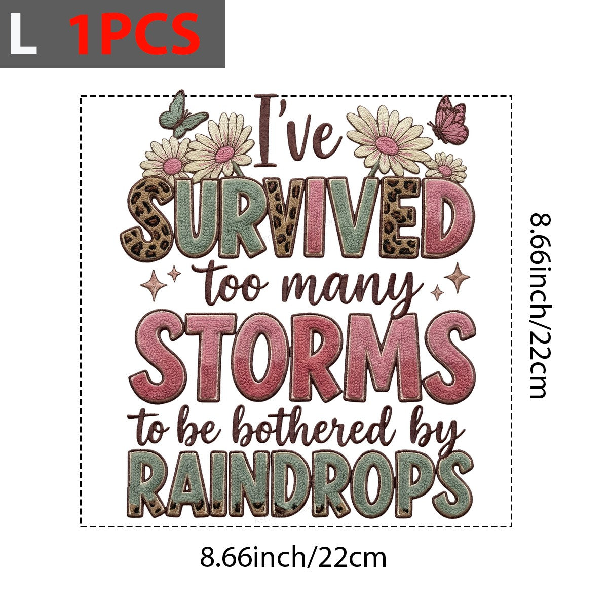 DTF Heat Transfer Iron On Sticker Iron On Heat Transfers Floral Inspirational Quote Design for T Shirts Hoodies Local Warehouse - 7