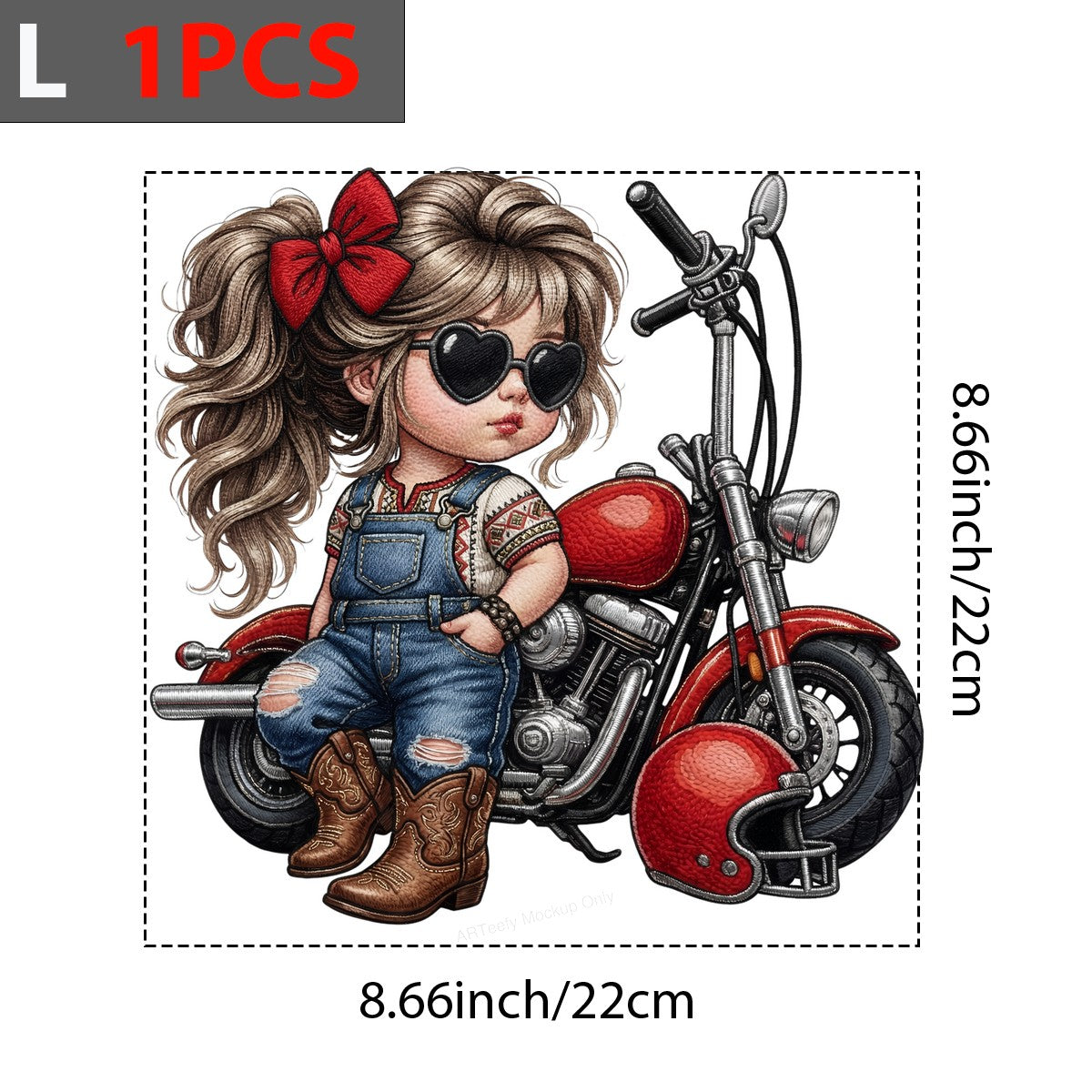 DTF Heat Transfer Iron On Sticker DTF Transfers Ready to Press Vintage Motorcycle Girl Style for T Shirts Denim Boots Western Clearance - 7