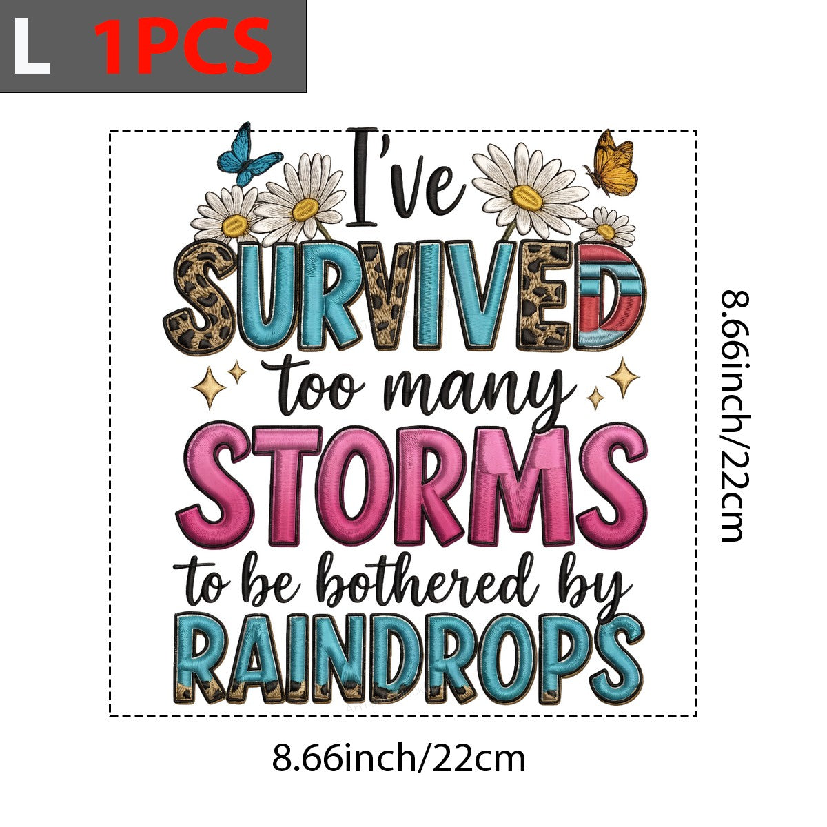 DTF Heat Transfer Iron On Sticker Iron On Heat Transfers Colorful Inspirational Lettering with Butterflies Flowers for Apparel T Shirts Hoodies Clearance - 7
