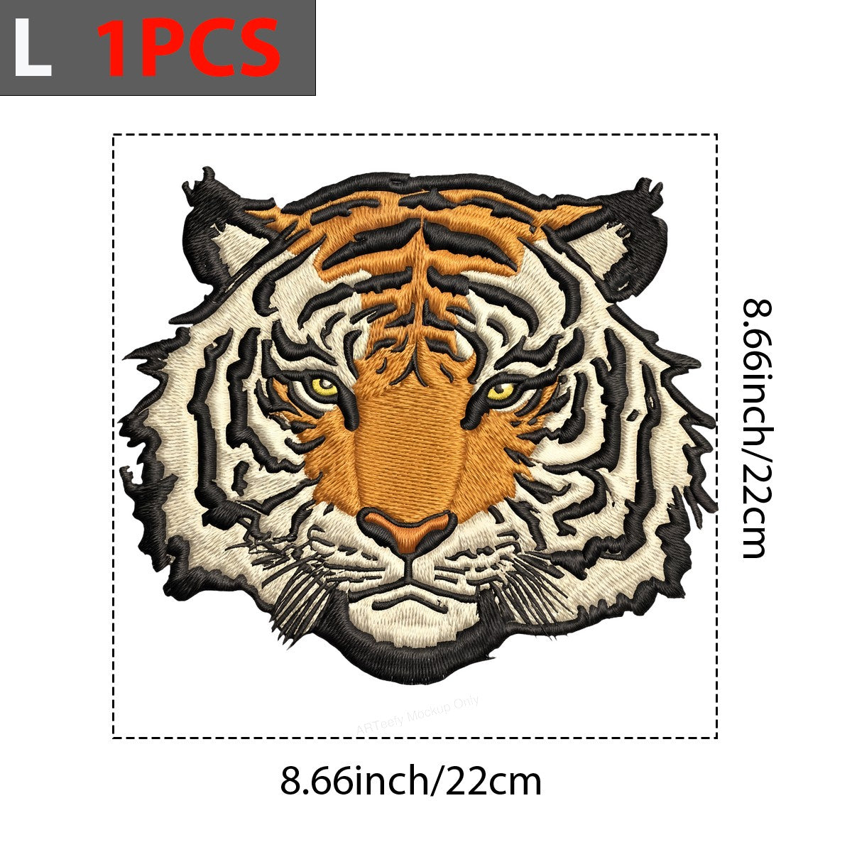DTF Heat Transfer Iron On Sticker Iron On Heat Transfers Tiger Face Embroidery Style for Apparel Jackets Bags Local Warehouse - 7