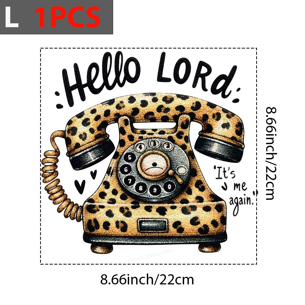 DTF Heat Transfer Iron On Sticker Iron On Heat Transfers Leopard Print Vintage Telephone Design Retro Apparel Accessories Clearance - 7
