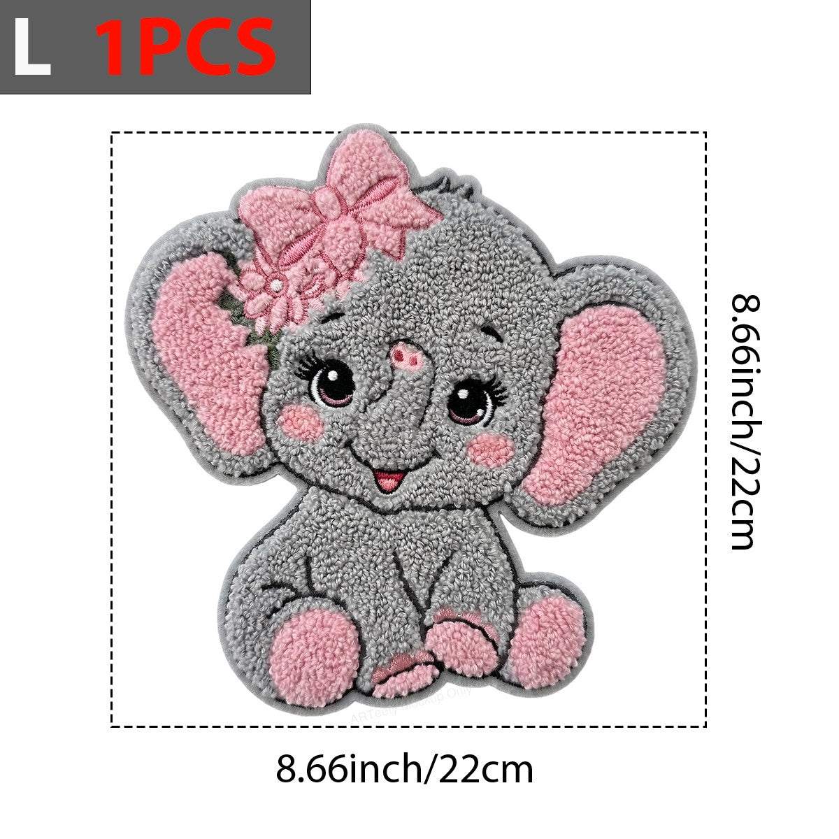 DTF Heat Transfer Iron On Sticker Iron On Heat Transfers Adorable Elephant with Pink Bow for T Shirts Hoodies Local Warehouse - 7