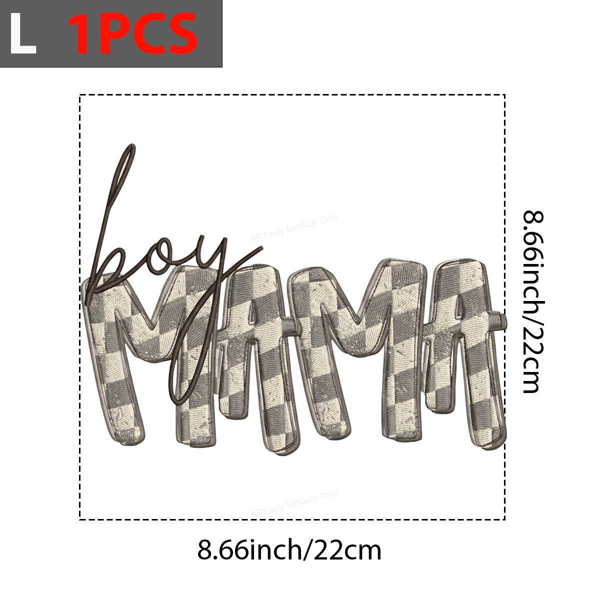 DTF Heat Transfer Iron On Sticker Iron On Heat Transfers Boy Mama Checkered Style for Apparel Bags Jackets Local Warehouse - 7