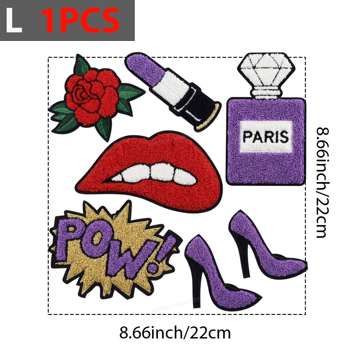 DTF Heat Transfer Iron On Sticker Iron On Heat Transfers Fashion Iconic Style Lipstick Paris Perfume Trendy Apparel Bags Jackets Local Warehouse - 7