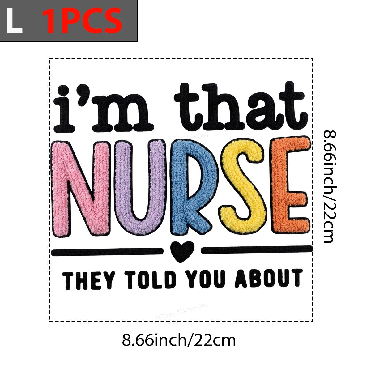 DTF Heat Transfer Iron On Sticker Iron On Heat Transfers Colorful Nurse Lettering for Apparel Bags Jackets Local Warehouse - 7