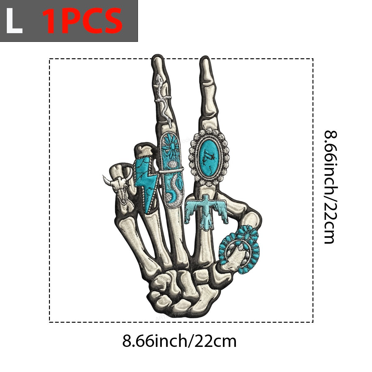 DTF Heat Transfer Iron On Sticker Iron On Heat Transfers Skeleton Hand Western Style for T Shirts Halloween Decorations Local Warehouse - 7