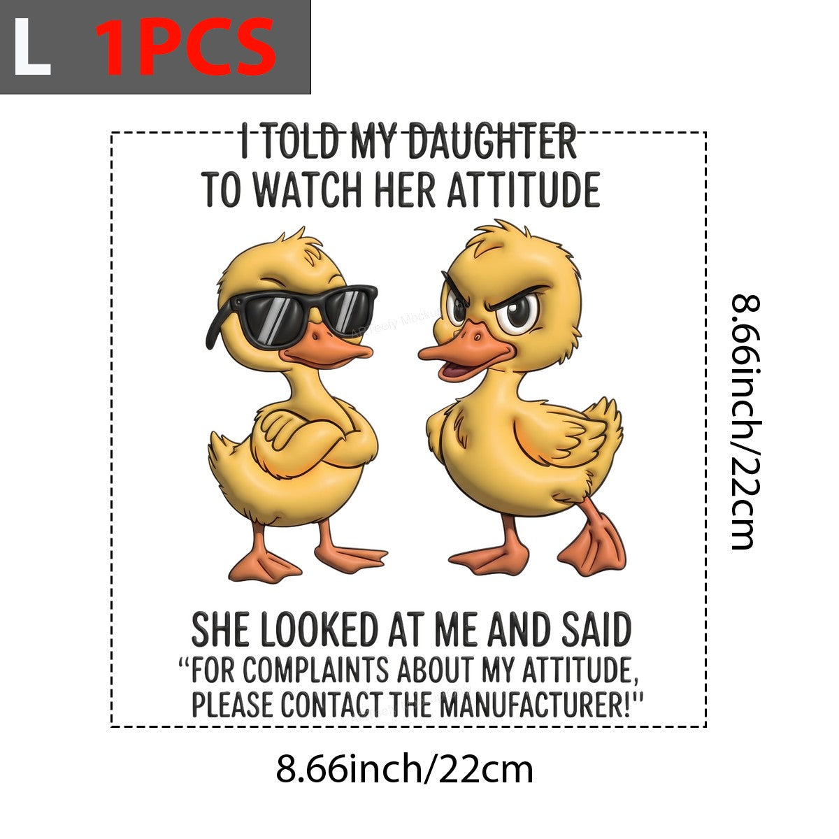 DTF Heat Transfer Iron On Sticker Iron On Heat Transfers Duck Cartoon Character Inspired Fun Attitude Design for Casual Wear T Shirts Clearance - 7