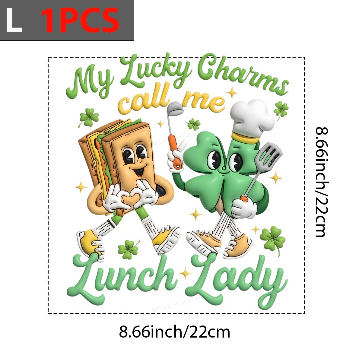DTF Heat Transfer Iron On Sticker Iron On Heat Transfers Lunch Lady Cartoon Style Fun Kitchen Apparel Local Warehouse - 7