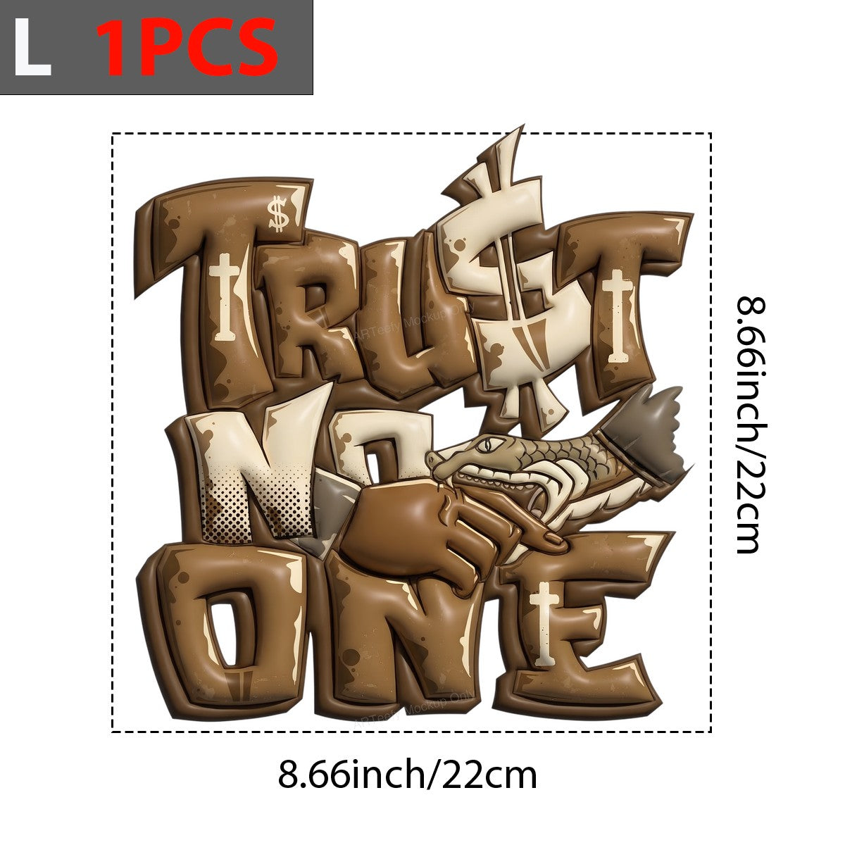 DTF Heat Transfer Iron On Sticker Iron On Heat Transfers Graffiti Style Trust No One Design for Urban Casual Wear Clearance - 7
