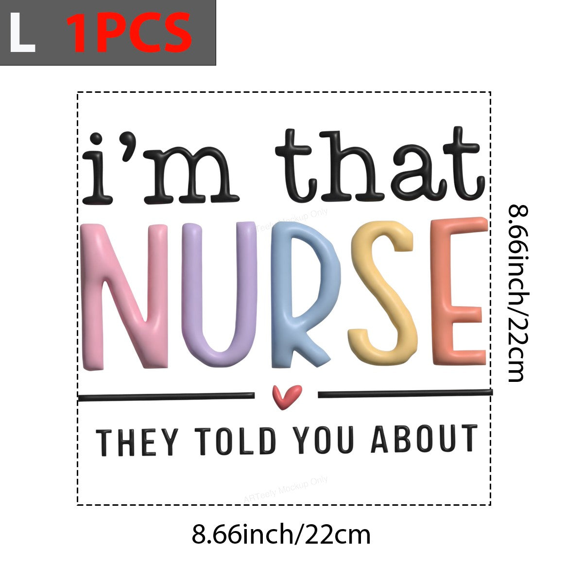 DTF Heat Transfer Iron On Sticker Iron On Heat Transfers Colorful Nurse Lettering for Apparel Medical Professionals Local Warehouse - 7