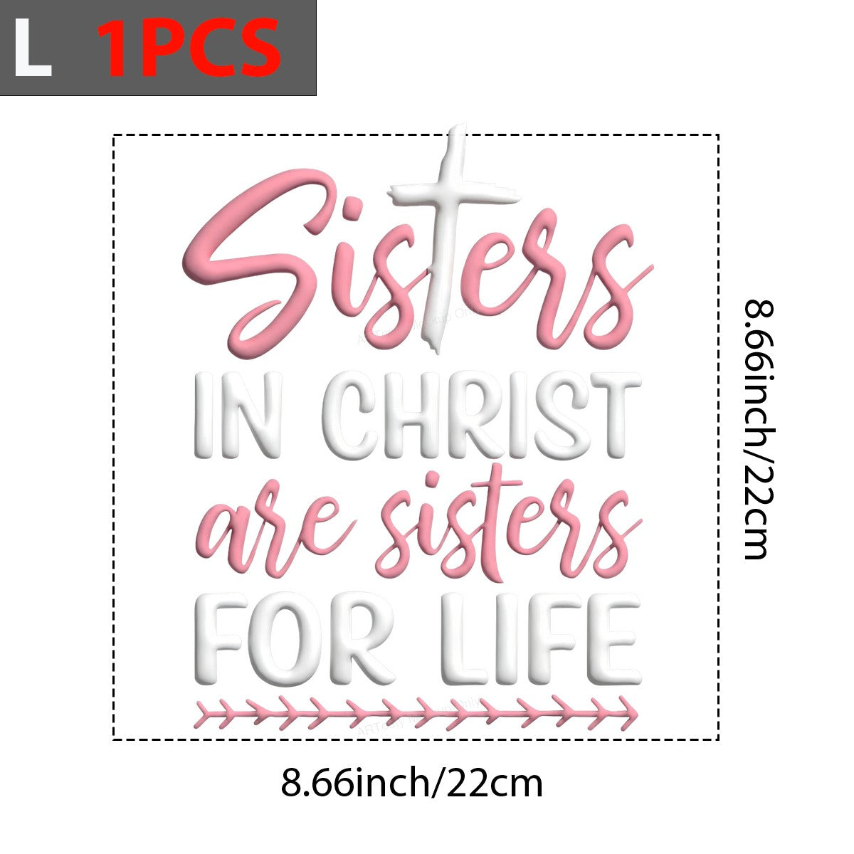 DTF Heat Transfer Iron On Sticker Iron On Heat Transfers Sisters in Christ Design Faithful Apparel for T Shirts Hoodies Clearance - 7