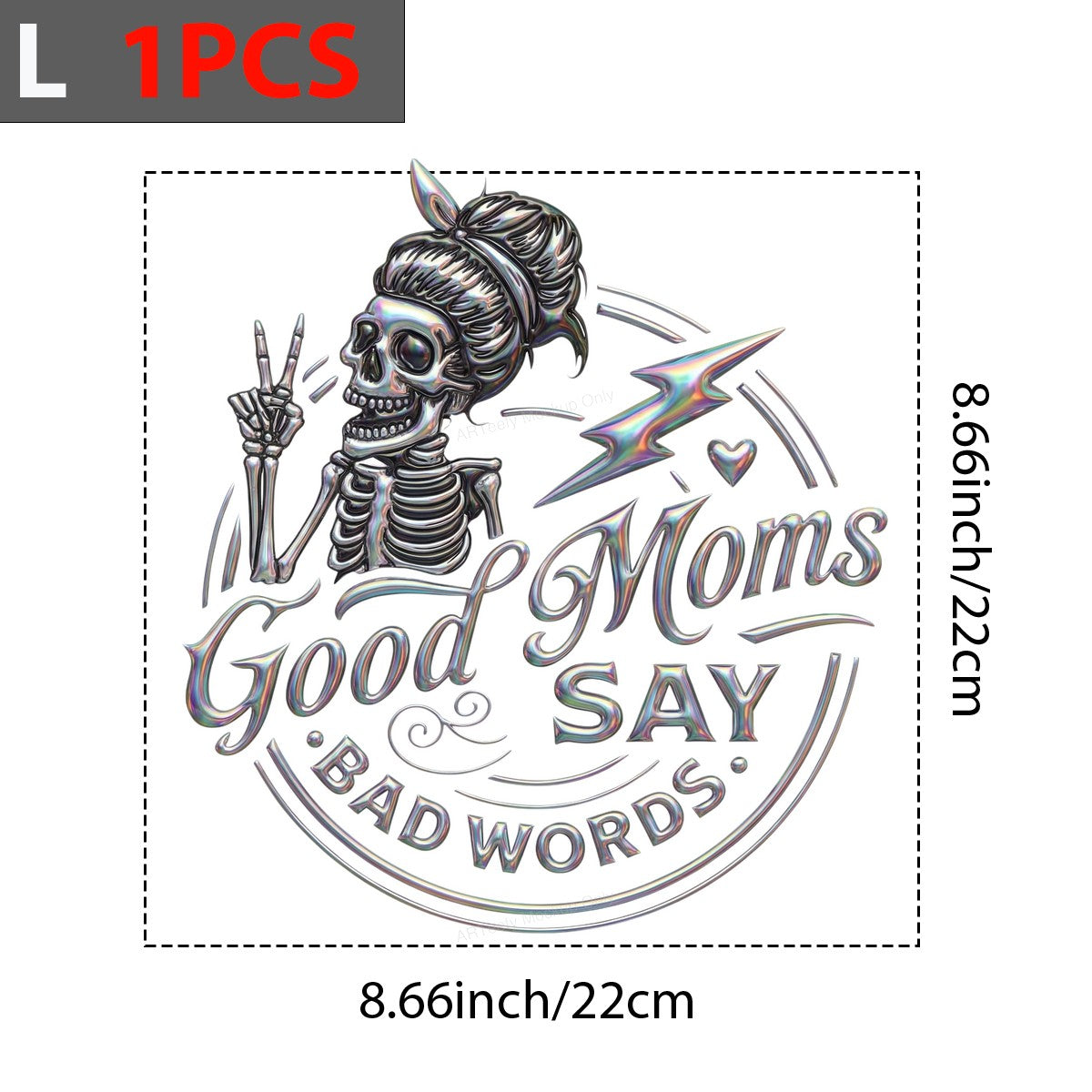 DTF Heat Transfer Iron On Sticker Iron On Transfers for T Shirts Holographic Skeleton Mom Design Halloween Theme Local Warehouse - 7