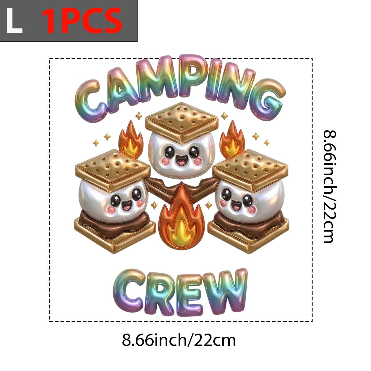 DTF Heat Transfer Iron On Sticker Iron On Transfers for T Shirts Cute Camping Crew Smores Design Heat Press Ready for Outdoor Adventure Apparel Local Warehouse - 7