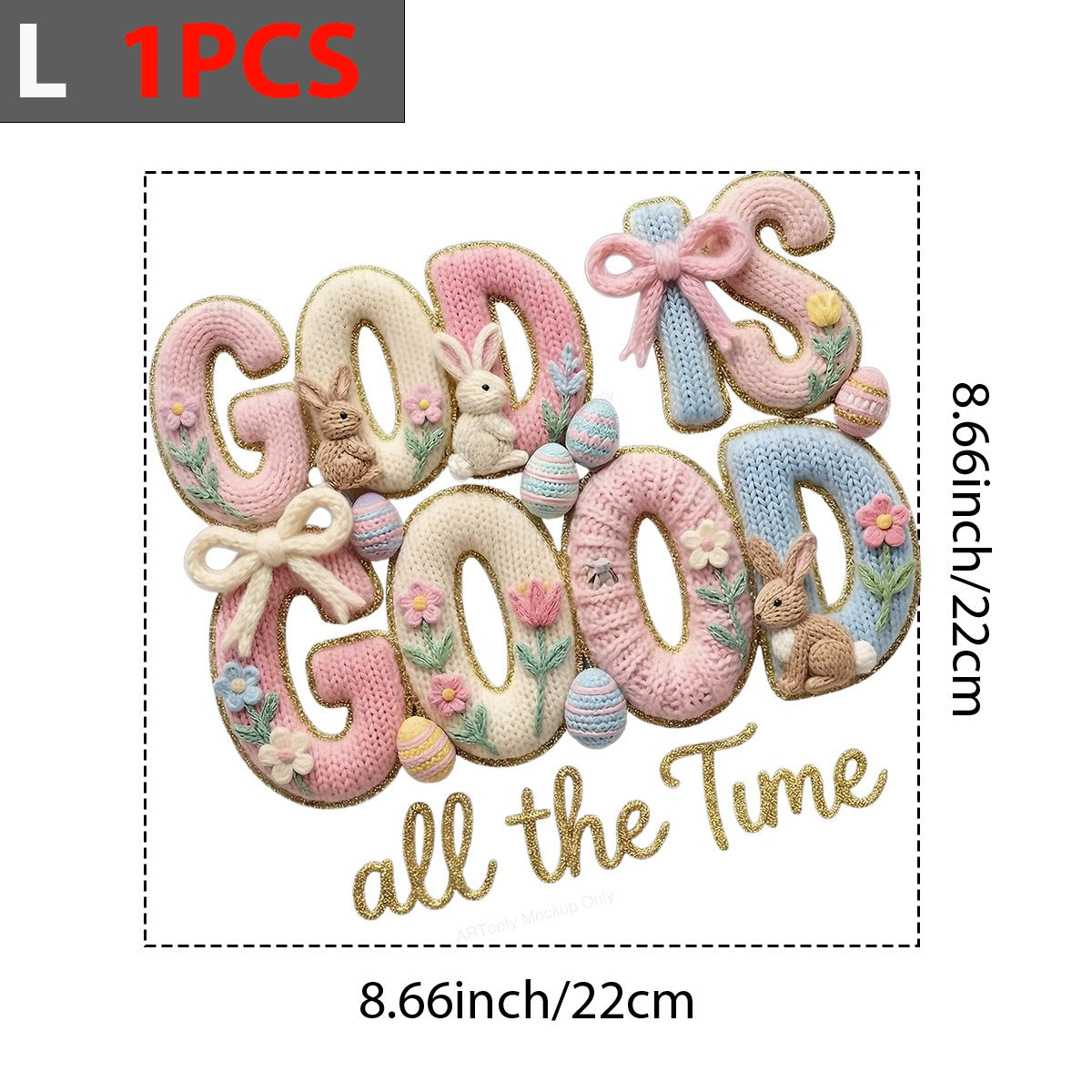 DTF Heat Transfer Iron On Sticker Iron On Heat Transfers Easter Bunny Floral Design for Spring Apparel Local Warehouse - 7