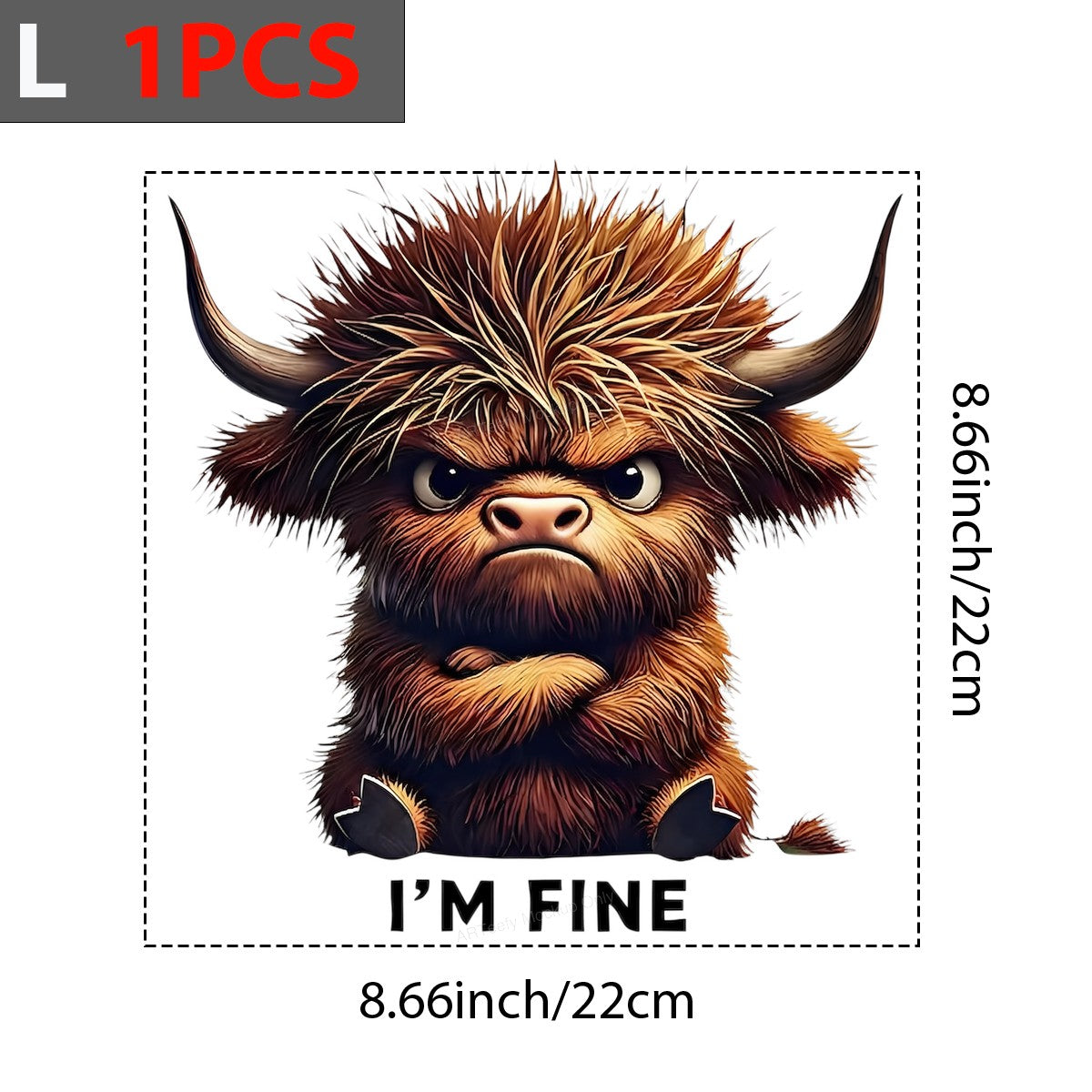 Funny Graphic Transfer Grumpy Highland Cow Quote Design for T Shirts and Hoodies - 7