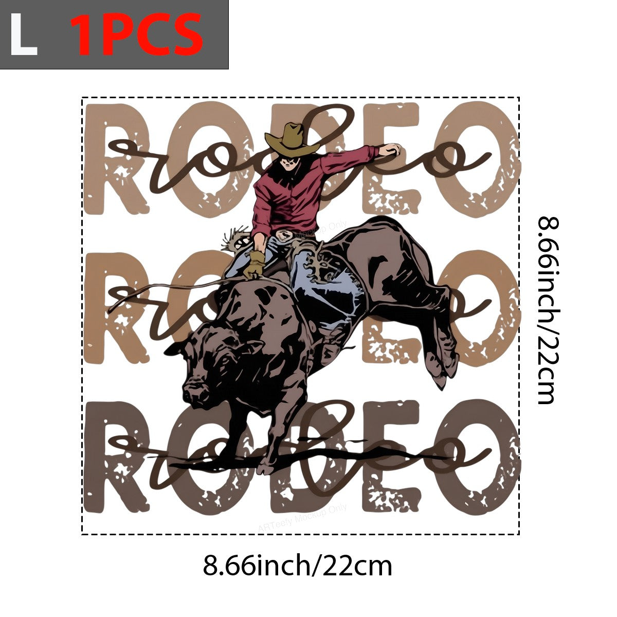 DTF Heat Transfer Iron On Sticker Iron On Heat Transfers Western Rodeo Bull Rider Design for T Shirts Hoodies Local Warehouse - 7