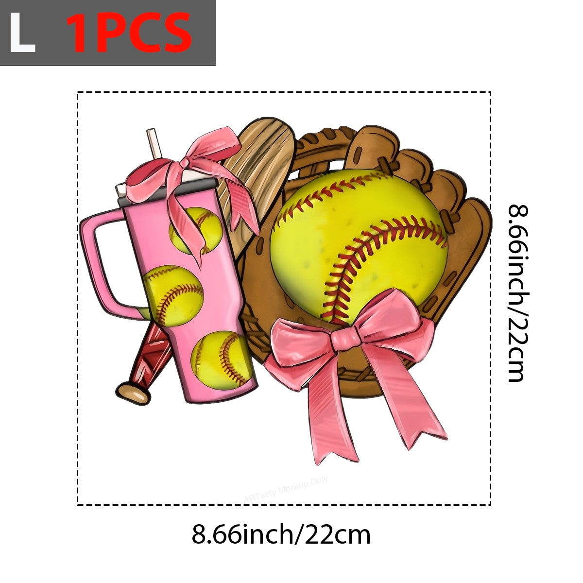 DTF Heat Transfer Iron On Sticker Iron On Heat Transfers Pink Softball Design for Sports Apparel Bags Clearance - 7