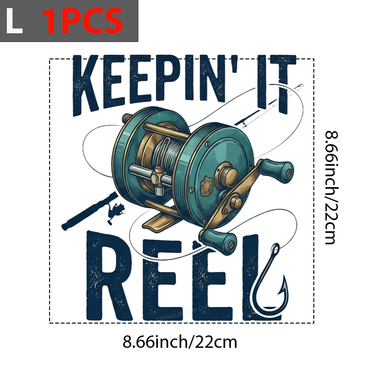 DTF Heat Transfer Iron On Sticker Iron On Heat Transfers Fishing Reel Graphic Outdoor Apparel Clearance Local Warehouse - 7