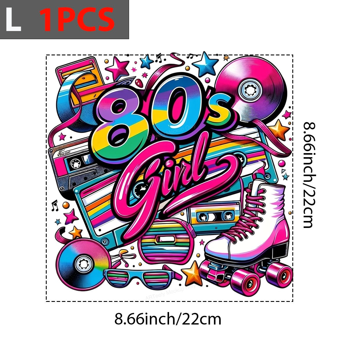 DTF Heat Transfer Iron On Sticker Iron On Heat Transfers Retro 80s Style Neon Colors for T Shirts Jackets Local Warehouse - 7