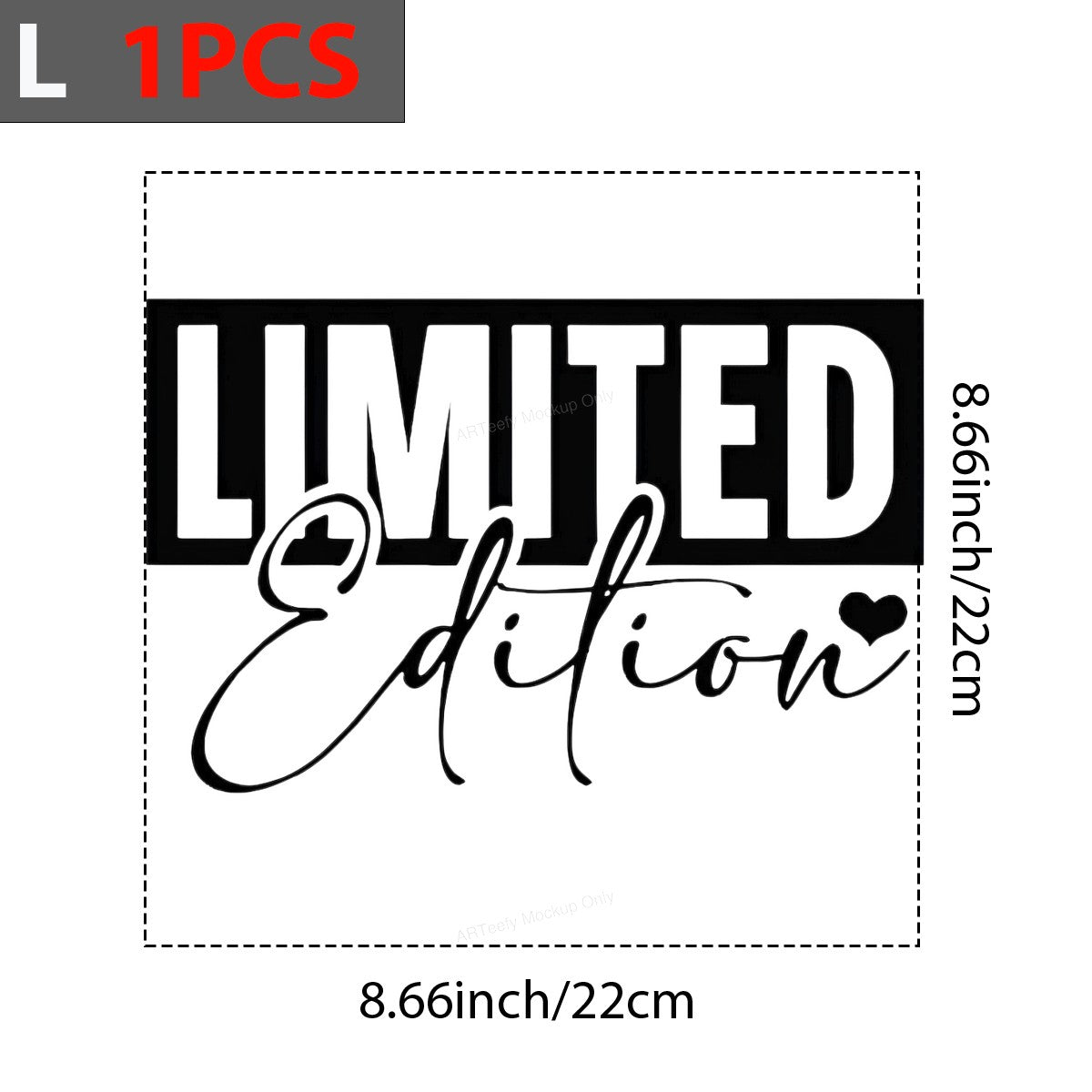 Iron On Transfer Limited Edition Heart Graphic for T Shirts and Hoodies - 7