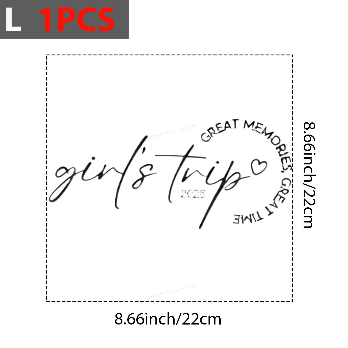 DTF Heat Transfer Iron On Sticker Iron On Heat Transfers Girls Trip 2025 Script Design for Travel Shirts Great Memories Clearance - 7