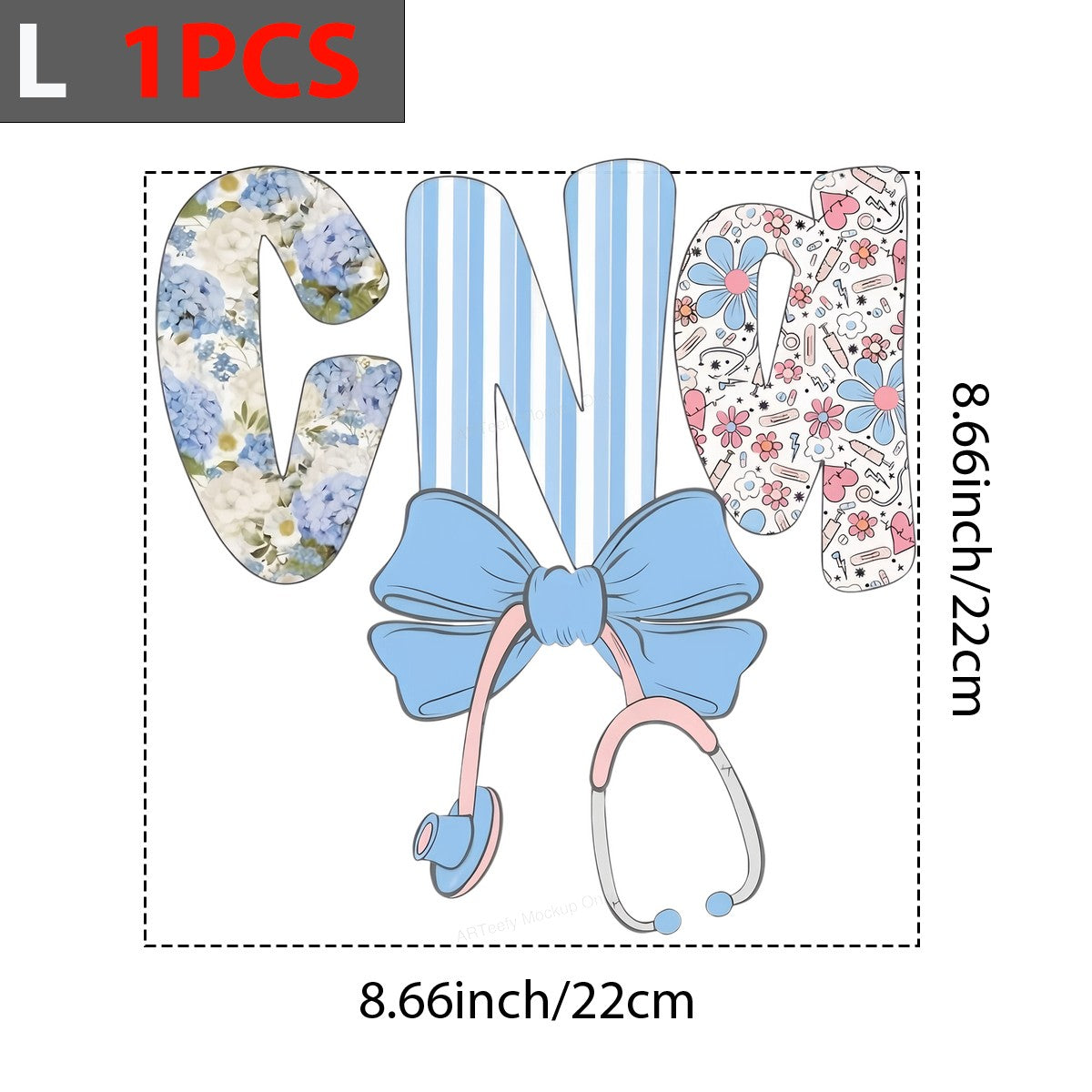 DTF Heat Transfer Iron On Sticker Iron On Heat Transfers Floral Stethoscope Design for Medical Apparel Nurse Day Gifts Clearance - 7