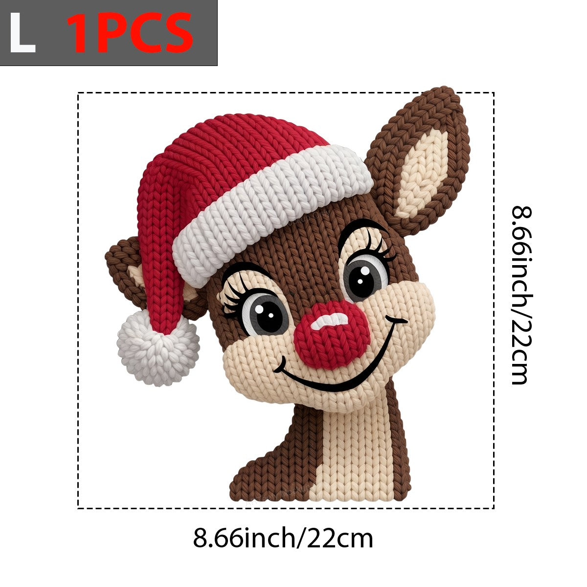 DTF Heat Transfer Iron On Sticker Iron On Heat Transfers Festive Reindeer Knitted Design for Christmas Decorations Clearance - 7