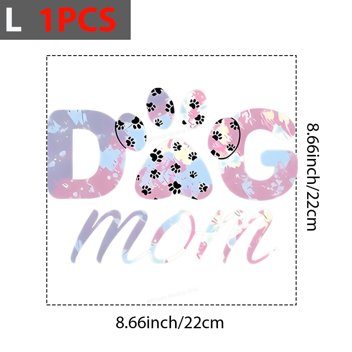 DTF Heat Transfer Iron On Sticker Iron On Heat Transfers Dog Mom Tie Dye Style Paw Print Design for Casual Wear T Shirts Hoodies - 7