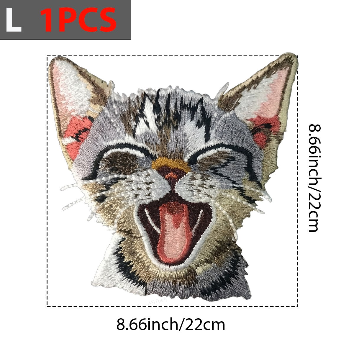 DTF Heat Transfer Iron On Sticker Iron On Heat Transfers Cute Cat Embroidery Style for Apparel Bags Jackets Local Warehouse - 7