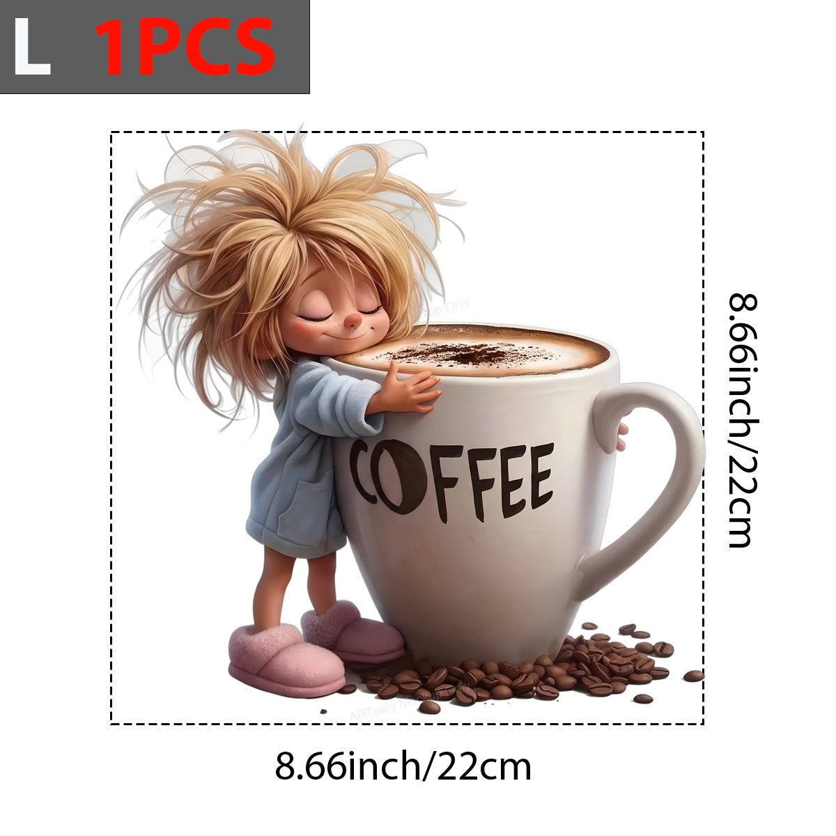 DTF Heat Transfer Iron On Sticker Iron On Heat Transfers Coffee Lover Cartoon Character Style for T Shirts Hoodies Clearance - 7