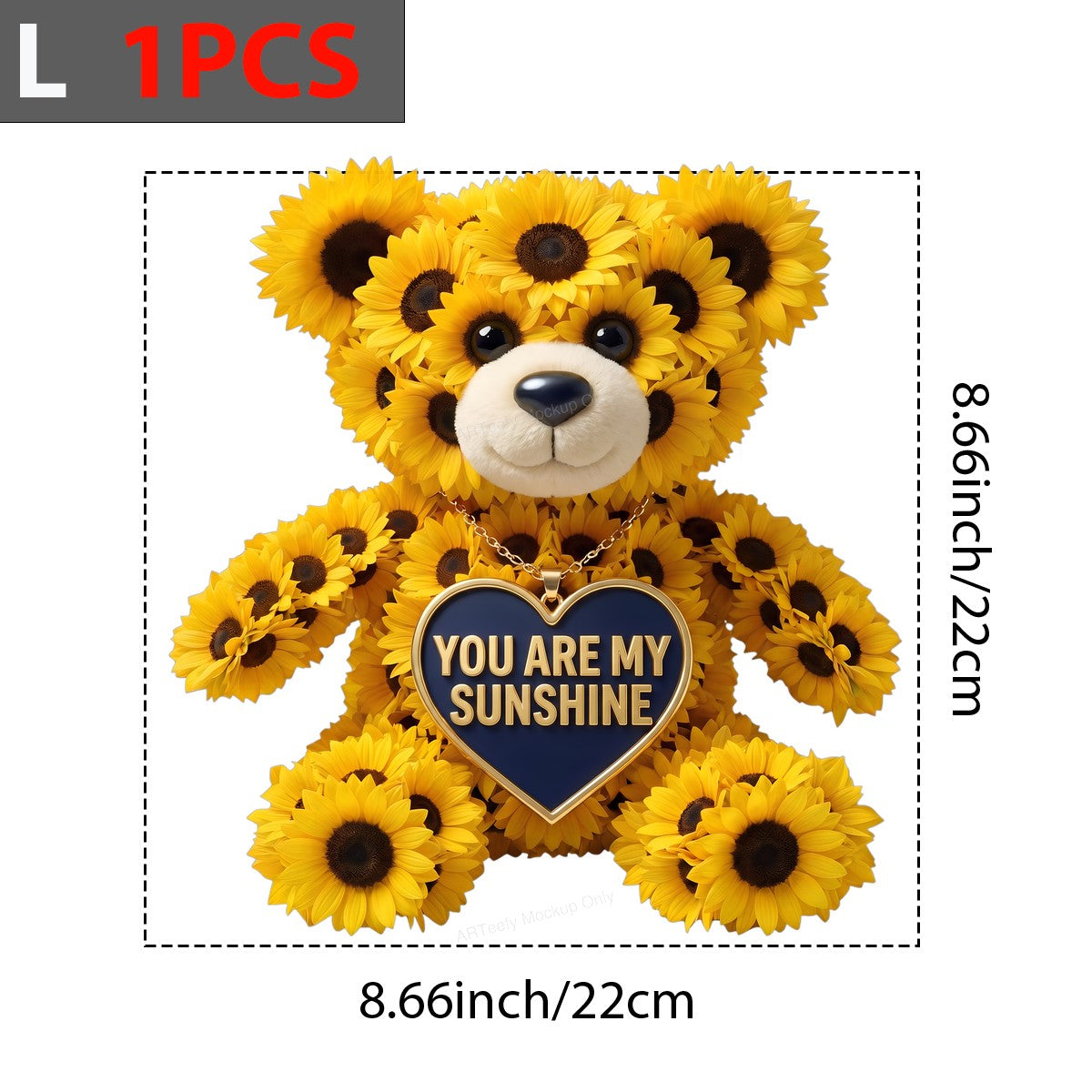 DTF Transfer You Are My Sunshine Sunflower Teddy Bear Graphic for T Shirts Hoodies and Gifts - 7