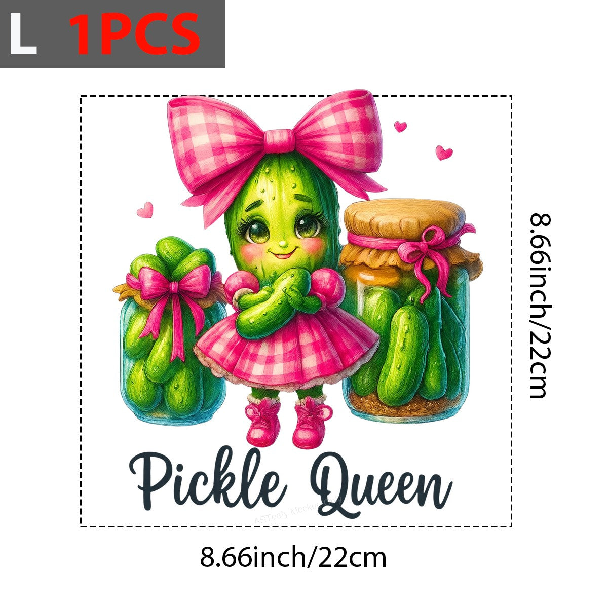 DTF Transfer Pickle Queen Quote with Cute Pickle Girl and Jar Graphic for T Shirts Hoodies and Gifts - 7