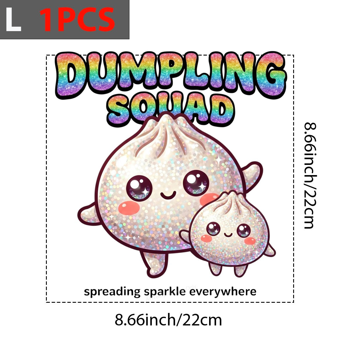 DTF Transfer Dumpling Squad Glitter Kawaii Dumplings Graphic for T Shirts Hoodies and Tote Bags - 7