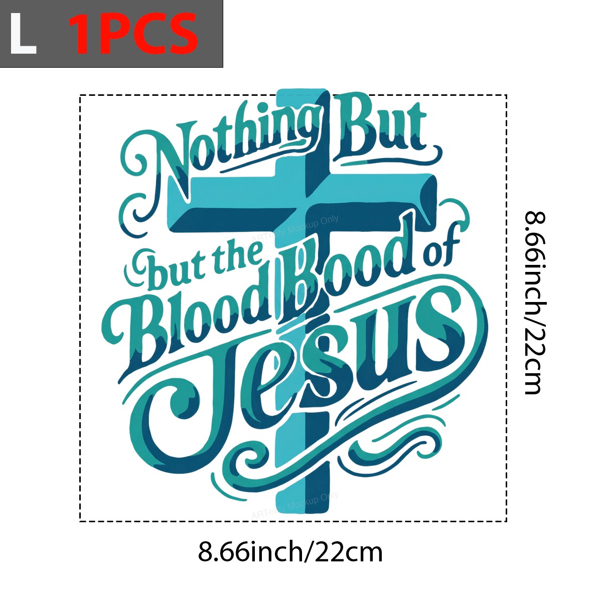 Christian Heat Transfer Nothing But the Blood of Jesus Cross Graphic for T Shirts Hoodies and Christian Apparel - 7