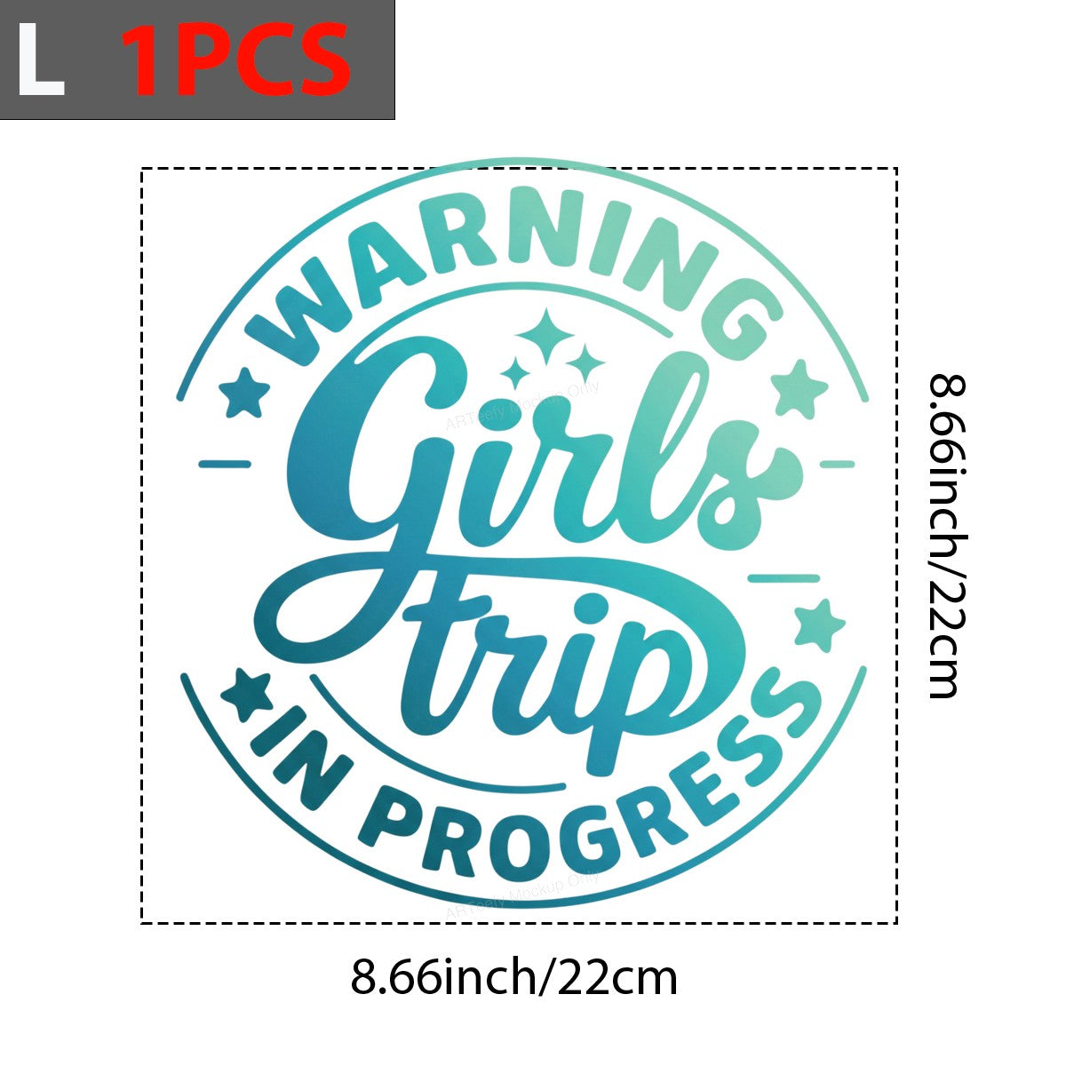 DTF Transfer Warning Girls Trip In Progress Script Badge Graphic for T Shirts Hoodies and Tote Bags - 7