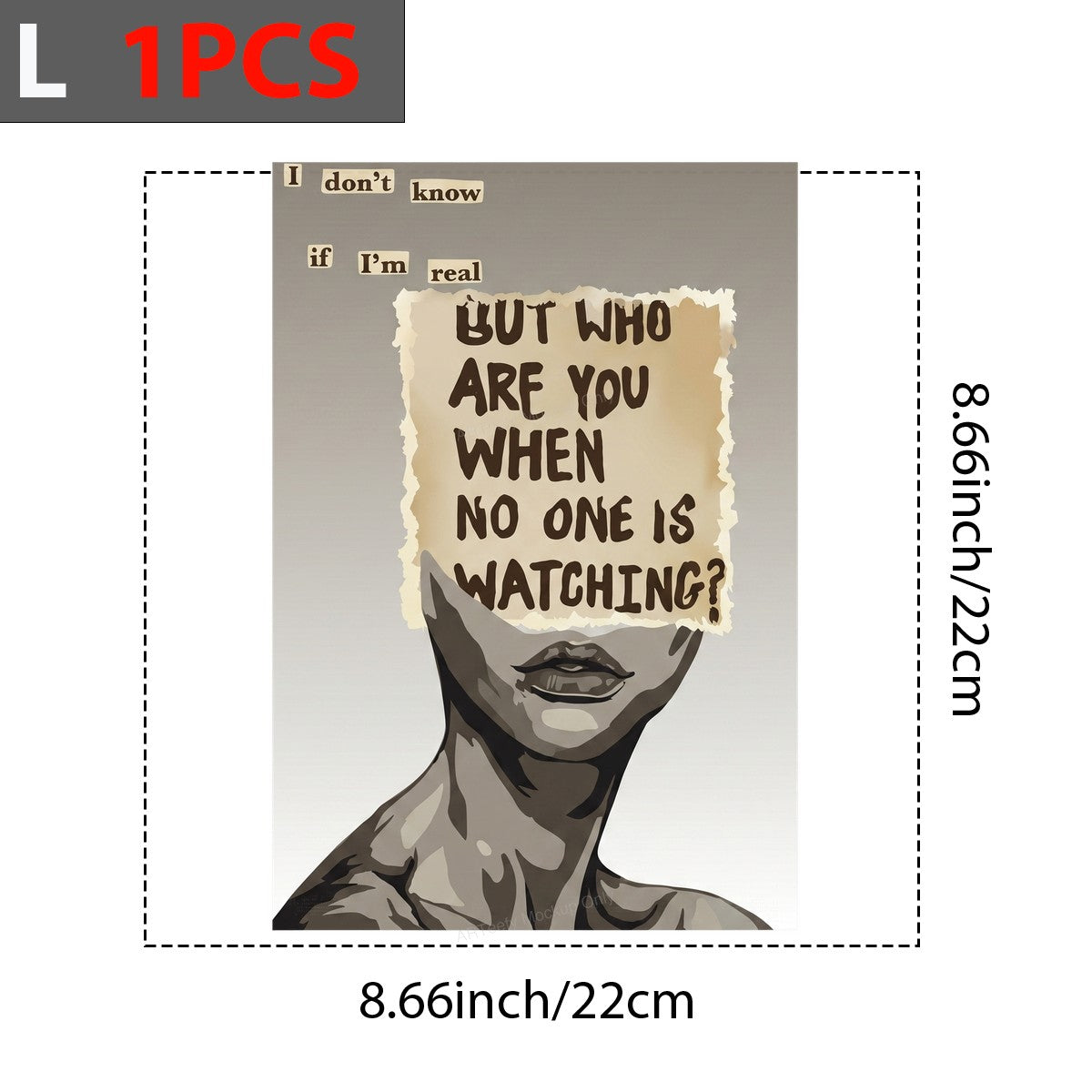 DTF Transfer Who Are You When No One Is Watching Quote Abstract Face Graphic for T Shirts Hoodies and Tote Bags - 7