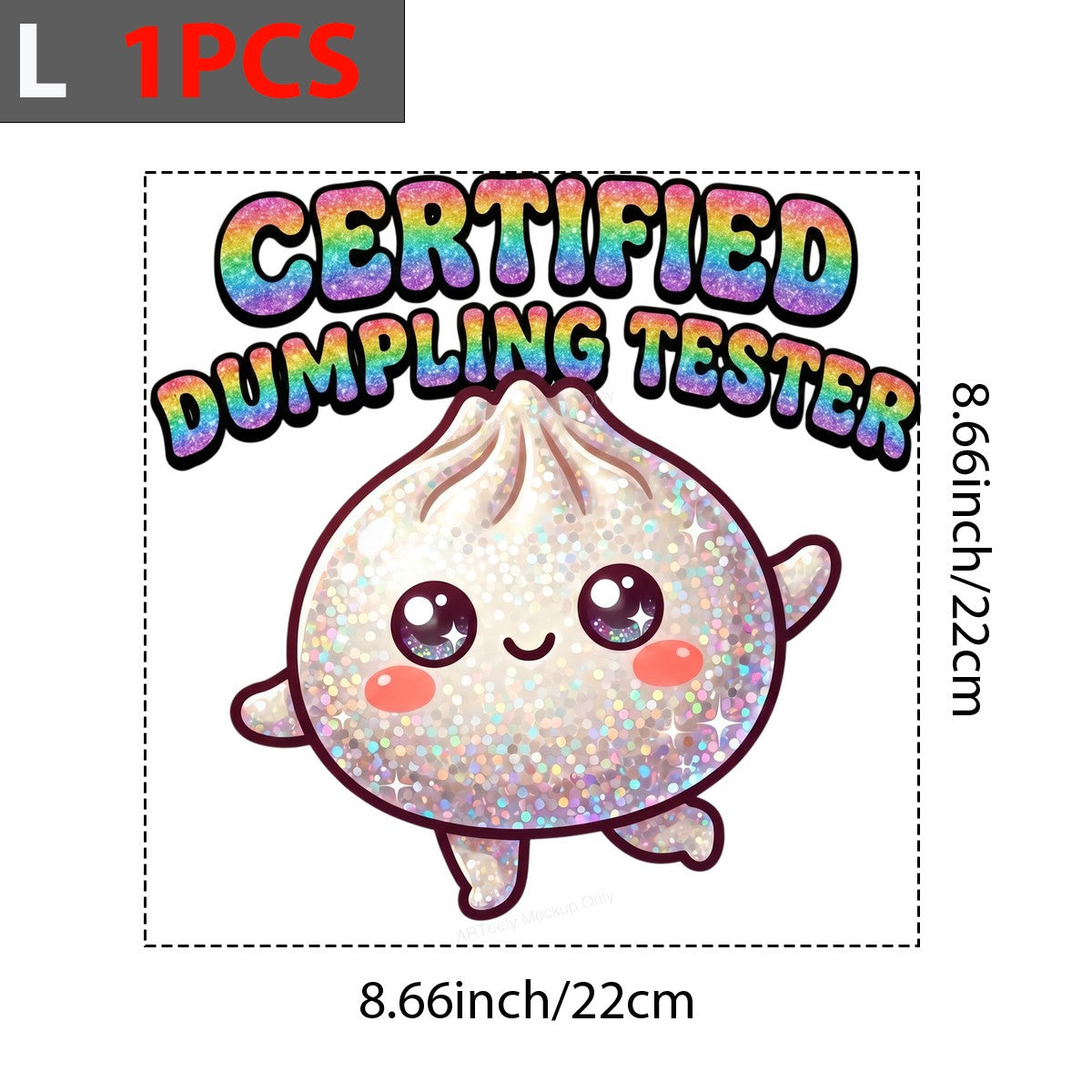 Funny Graphic Transfer Certified Dumpling Tester Glitter Kawaii Dumpling Design for T Shirts Hoodies and Aprons - 7