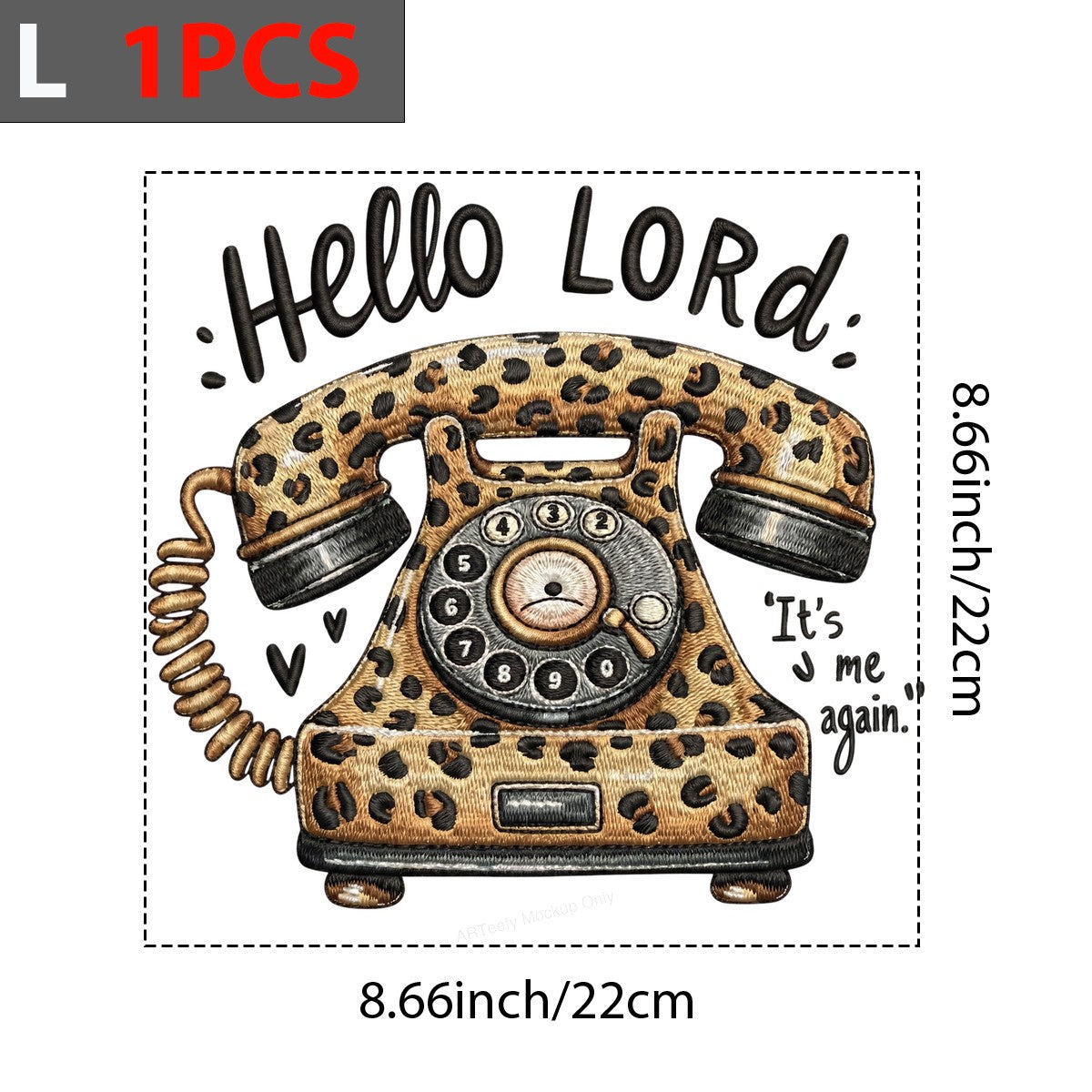 Christian Heat Transfer Hello Lord Leopard Retro Phone Quote Graphic for T Shirts Hoodies and Tote Bags - 7