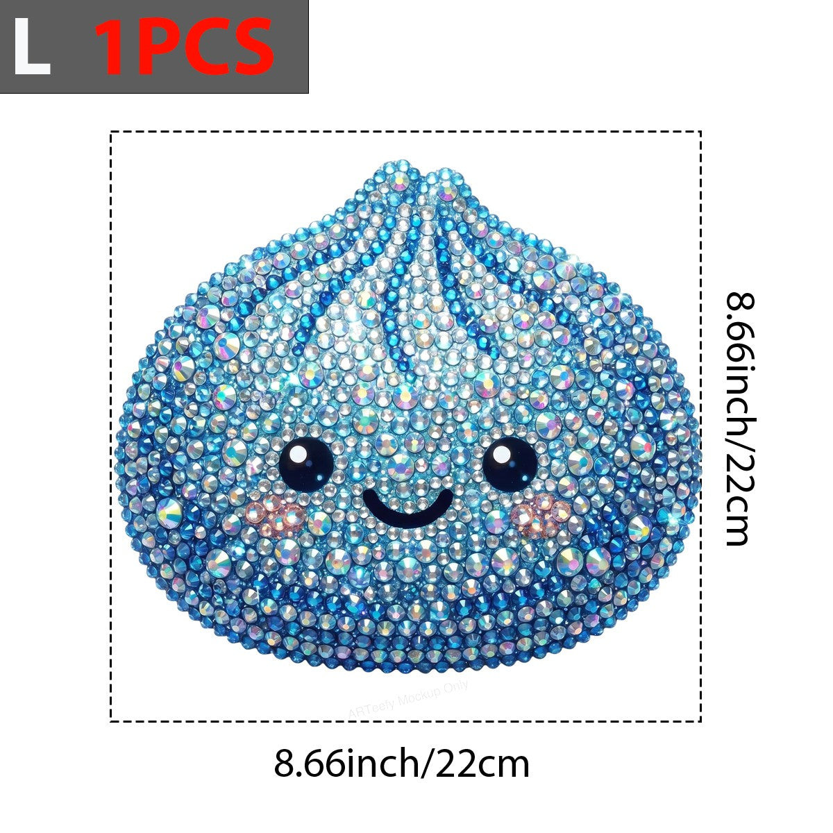 DTF Transfer Cute Sparkly Dumpling Face Rhinestone Graphic for T Shirts Hoodies and Tote Bags - 7