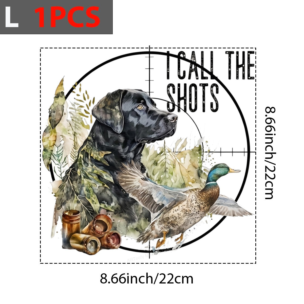 DTF Transfer I Call The Shots Hunting Dog and Duck Camo Graphic for T Shirts Hoodies and Hunting Apparel - 7