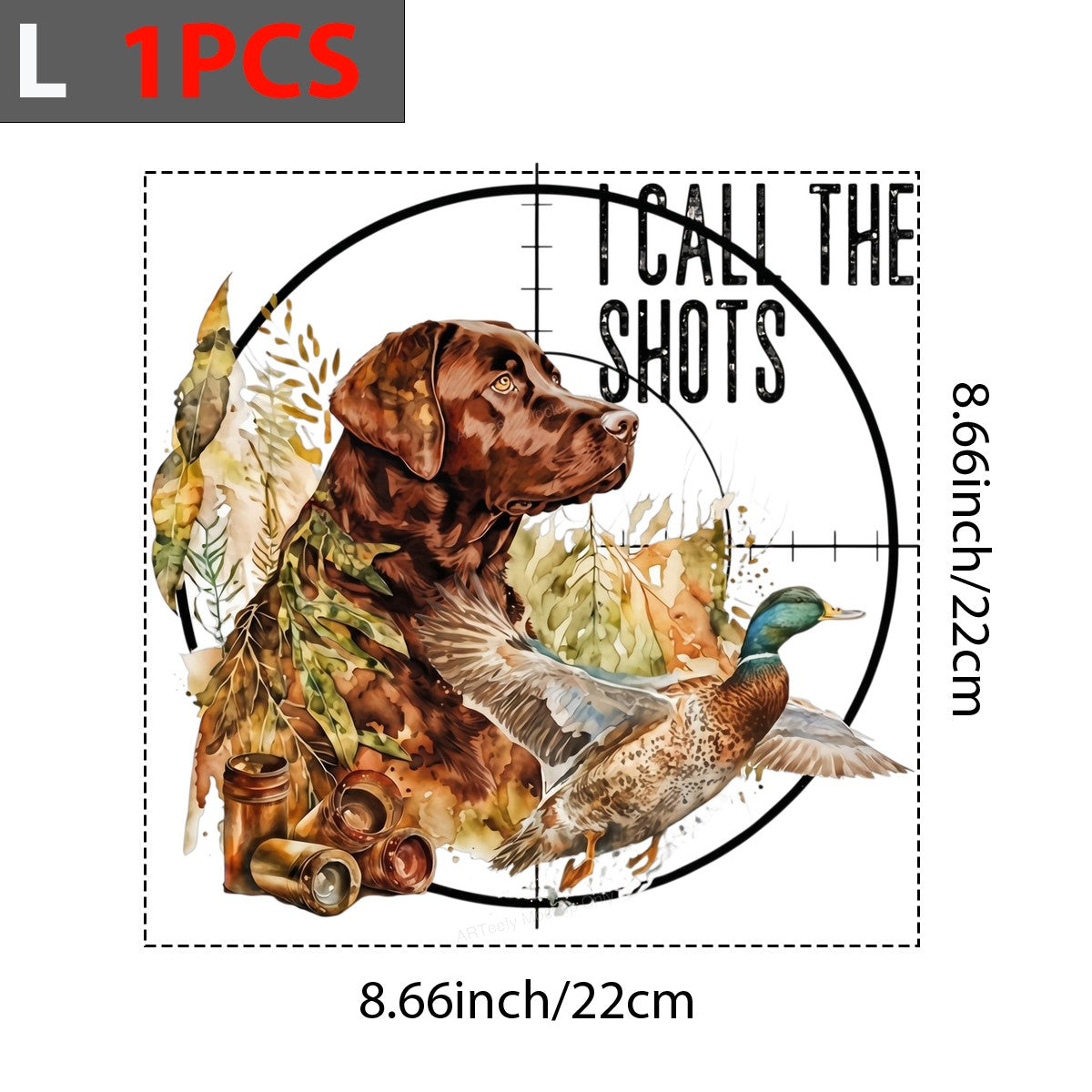 DTF Heat Transfer I Call The Shots Hunting Dog and Duck Watercolor Graphic for T Shirts Hoodies and Hunting Apparel - 7