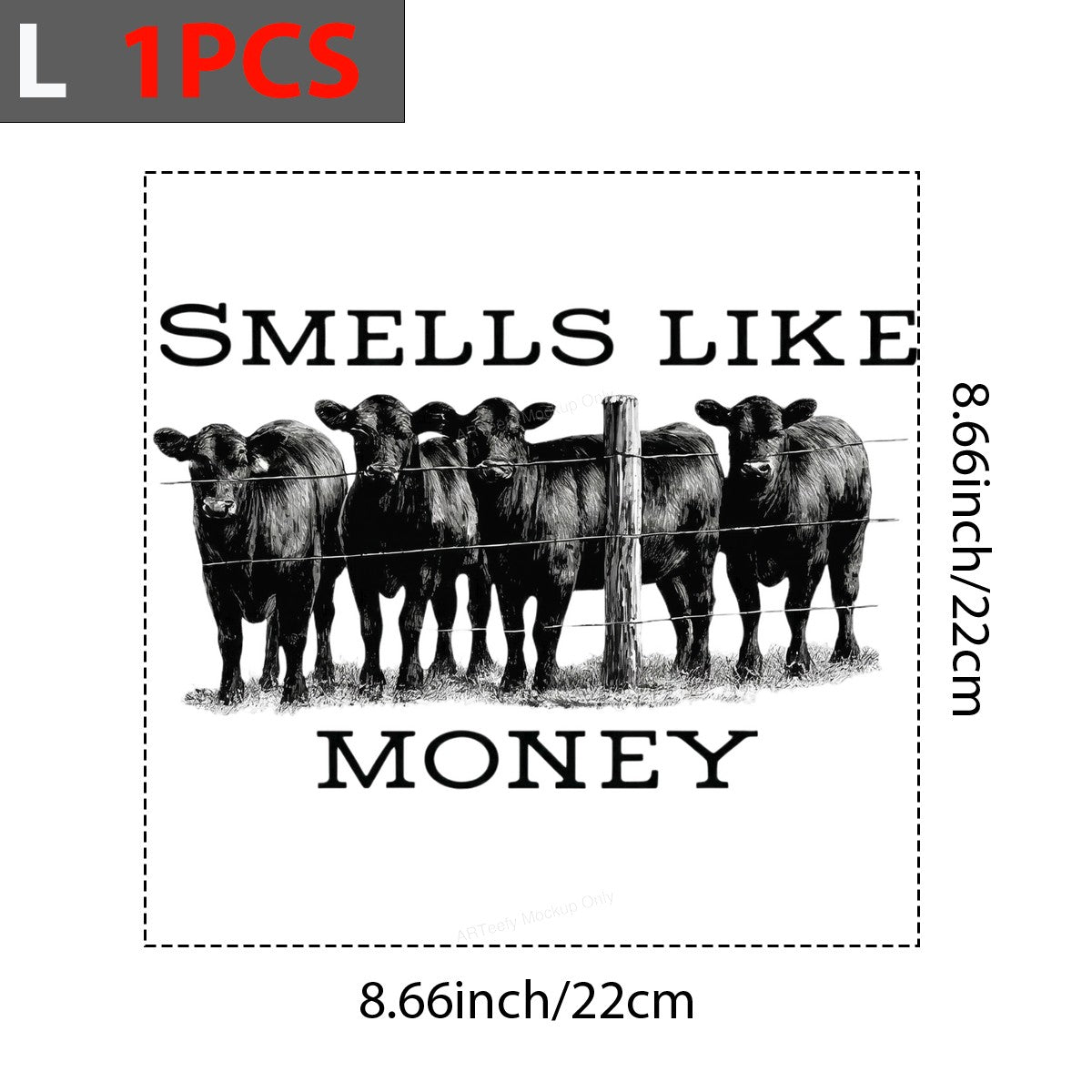 DTF Transfer Smells Like Money Cattle Herd Western Graphic for Farm T Shirts and Hoodies - 7